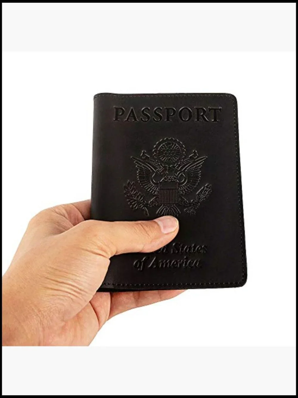 Genuine Leather Passport Holder Travel Wallet RFID Blocking Passport Cover Case